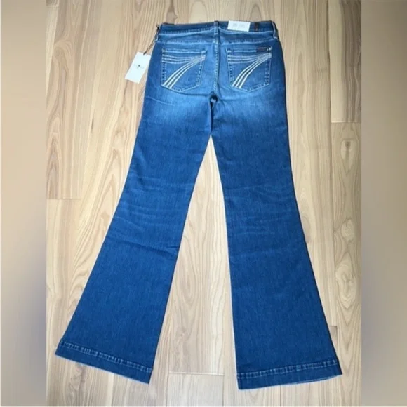 7 For All Mankind Dojo Original Trouser NWT Size 28 7FAMK Silver Stitching - Picture 5 of 11